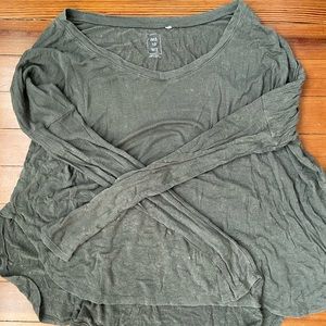 army green long sleeve tee, size medium